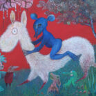 Peter Oosterhout - Blaue Reiter, acryl 46x38