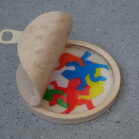 Gekleurde Escher salamanders in blik